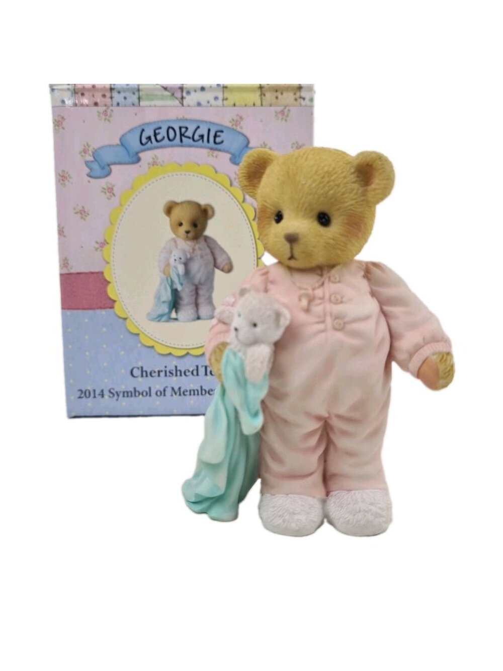 Cherished Teddies CT120 Georgie Bear With Blanket Figurine Rare Vintage